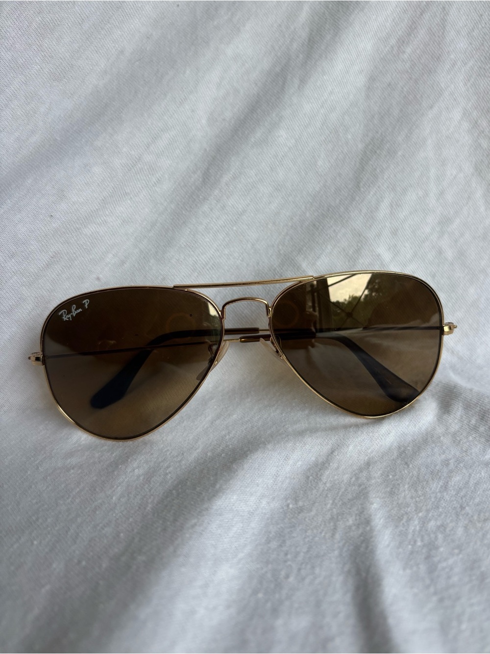 Ray-Ban Aviator Large Metal Gold Brown Polarized Sunglasses